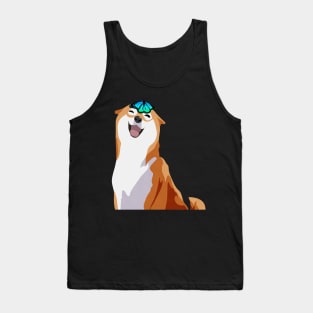 Happy Shiba Inu - Green Butterfly Tank Top